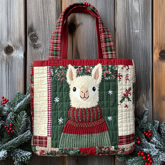 Llama Christmas Home WN1711034CL Quilted Tote Bag