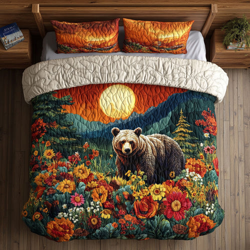 Bear In Sunset Forest WY0802006CL Duvet Cover Set