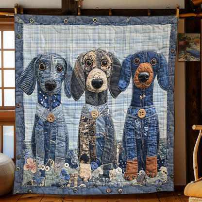 Dachshund And Daisies WN0207036CL Quilt