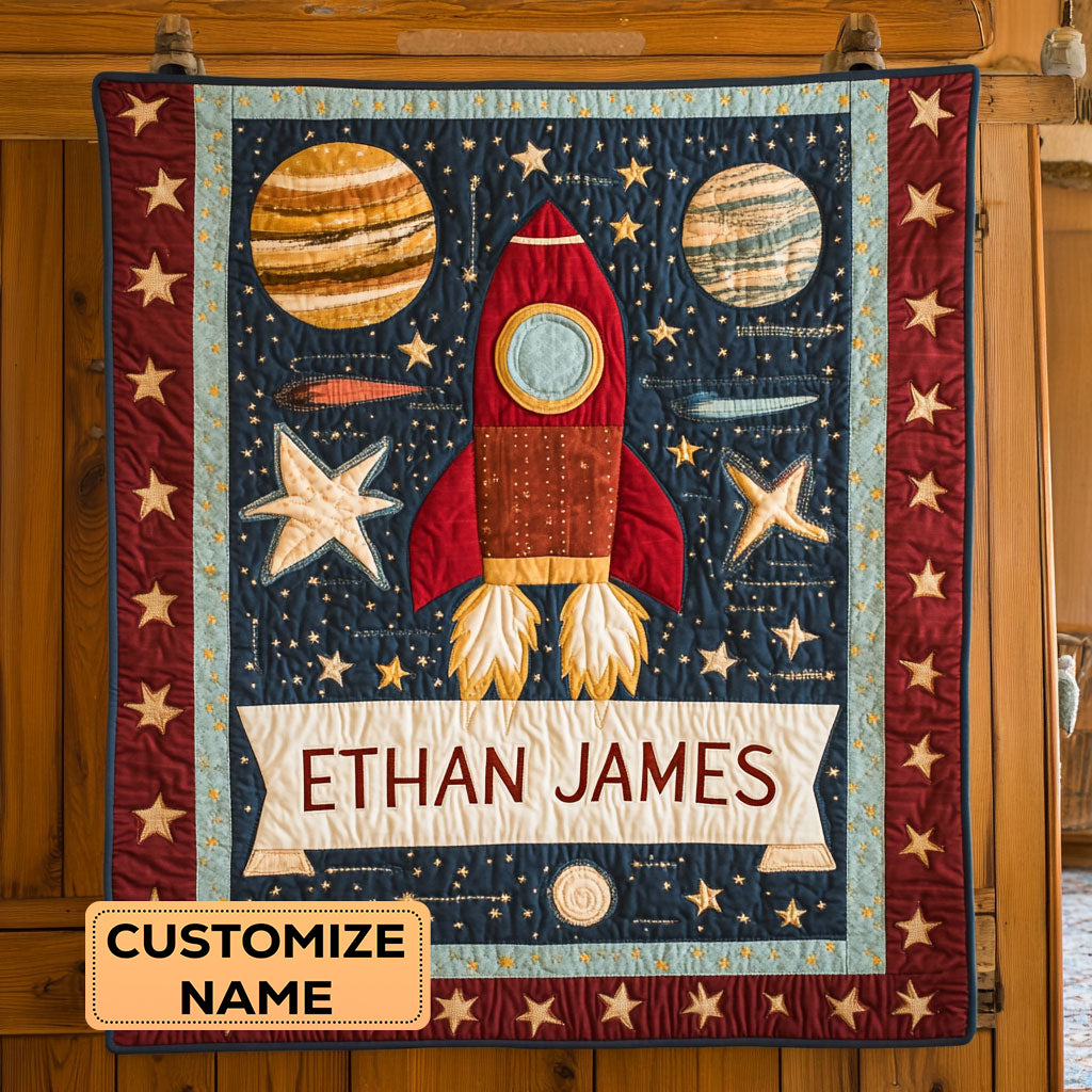Star Rocket WJ3107005CL Personalized Baby Quilt