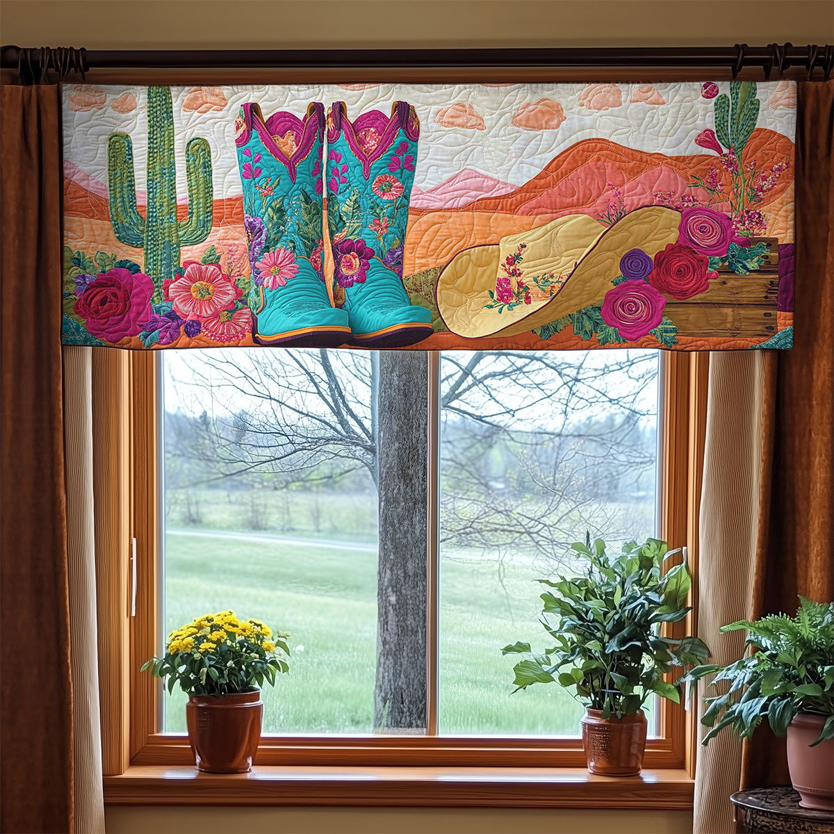 Cactus Cowboy WX0605005CL Quilted Valance