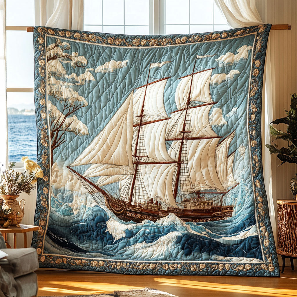 Snowbound Sailboat WN0809108CL Quilt