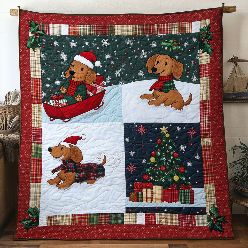 Happy Snow Dachshund WN1211053CL Quilt