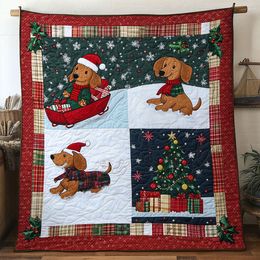 Happy Snow Dachshund WN1211053CL Quilt