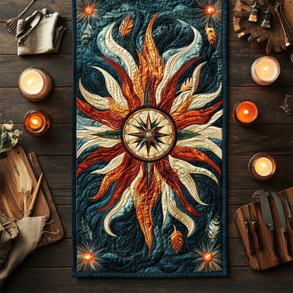 Feather Compass WY2904089CL Quilted Table Runner