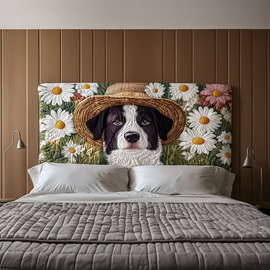 Dog On Daisy Field QA2912011CL Quilted Headboard Slipcover