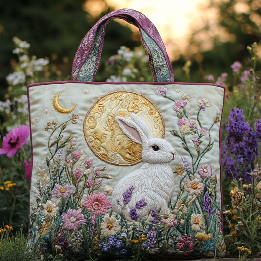 Celestial White Bunny CW2309006CL Quilted Tote Bag