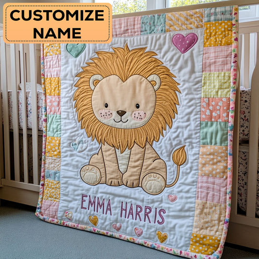 Little Brave Lion CW2207043CL Personalized Baby Quilt