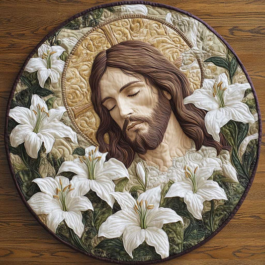 Christianity Jesus Peace WN2503051CL Quilted Round Mat