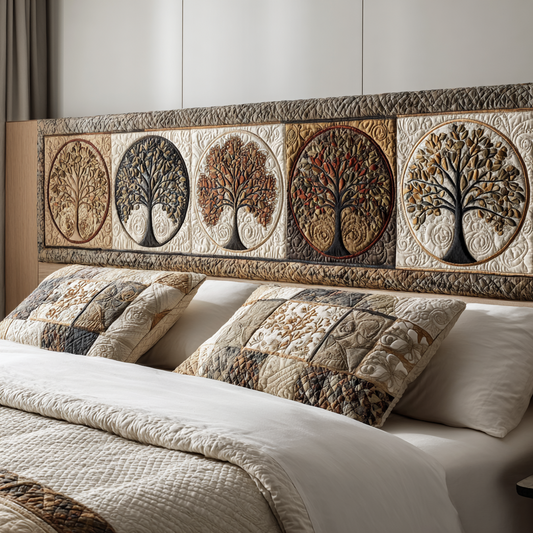 Ancient Tree Of Life XR1812001CL Quilted Headboard Slipcover