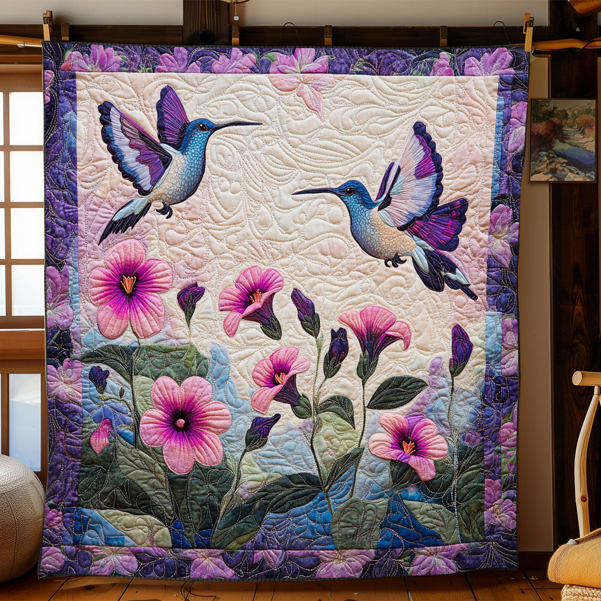 Blooming Hummingbird WJ1401001CL Quilt