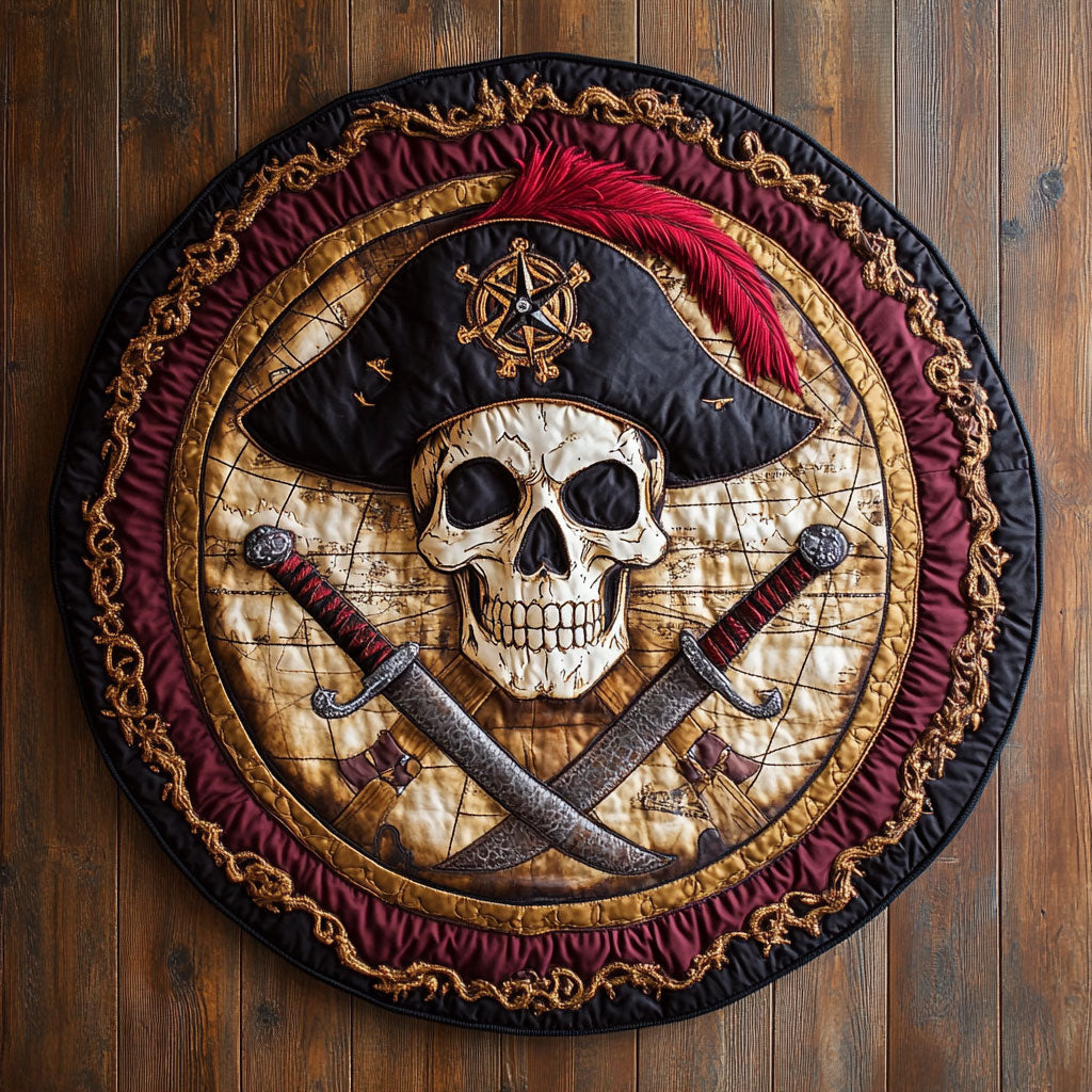 Skull Pirate CW2407064CL Quilted Round Mat