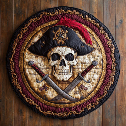 Skull Pirate CW2407064CL Quilted Round Mat