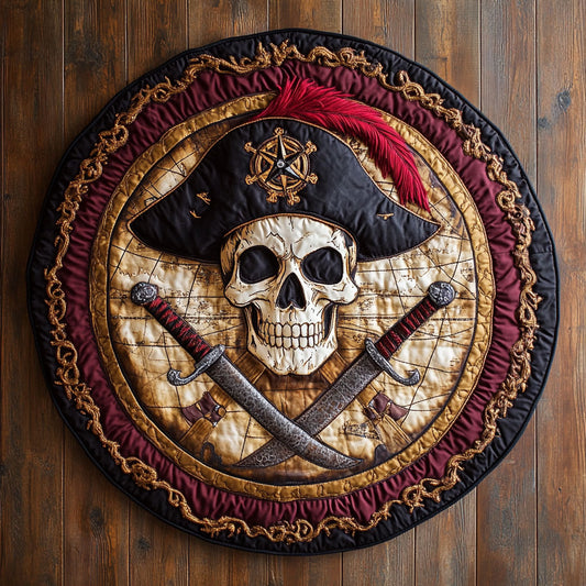 Skull Pirate CW2407064CL Quilted Round Mat