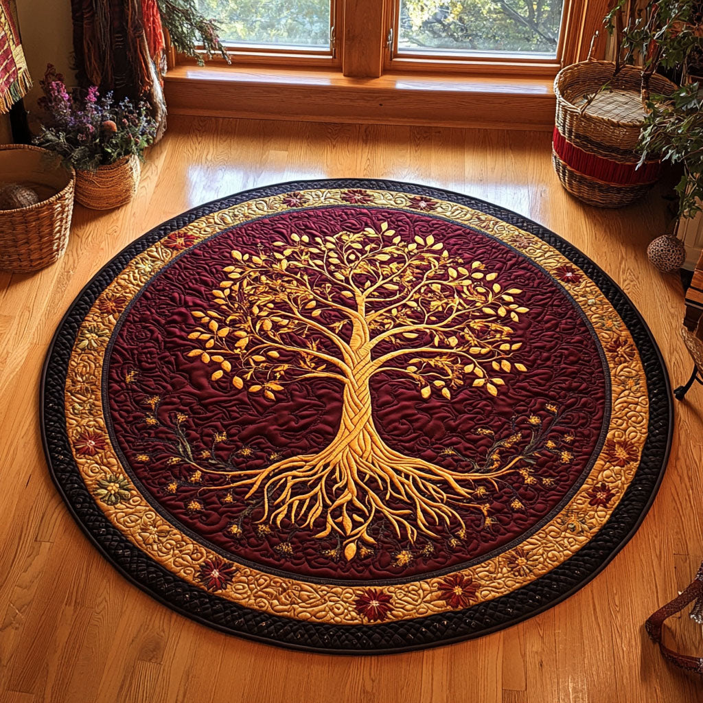 Viking Life Tree WY0605014CL Quilted Round Mat