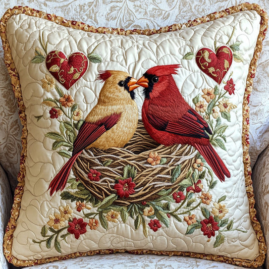 Heartfelt Cardinal WJ1002072CL Quilt Pillow Case