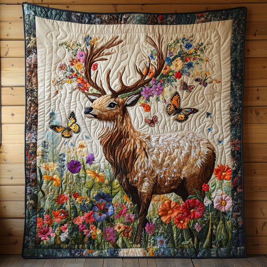 Flower Deer CW2404011CL Quilt