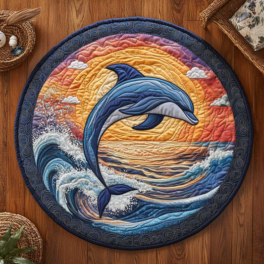 Golden Wave Dolphin WN2103040CL Quilted Round Mat