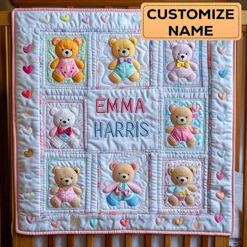 Teddy Parade CW2407021CL Personalized Baby Quilt