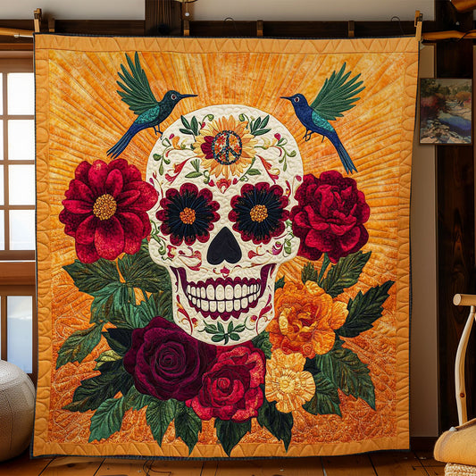 Hummingbird And Blooming Skull WN3110065CL Quilt