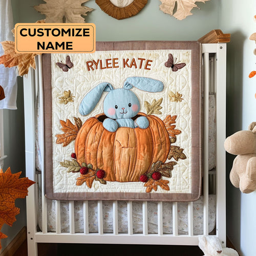 Little Fall Bunny WY2907021CL Personalized Baby Quilt