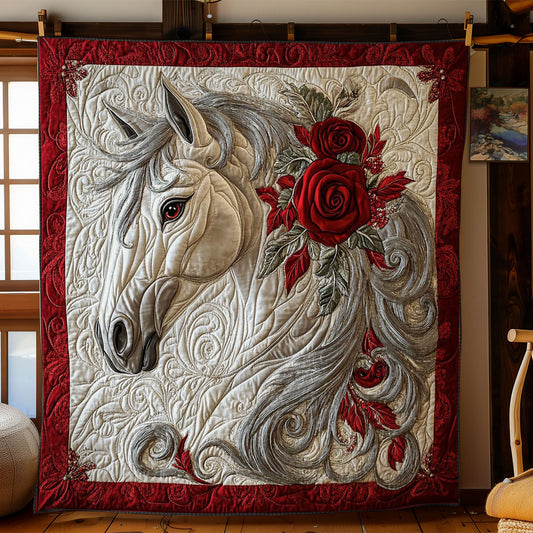 Red Rose Horse WY3012030CL Quilt