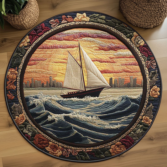 Ocean Breeze WN2304013CL Quilted Round Mat
