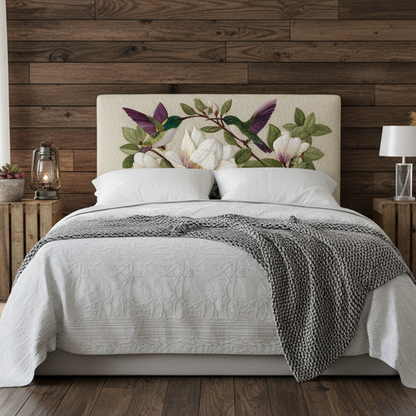 Hummingbird And Magnolias XR1912008CL Quilted Headboard Slipcover