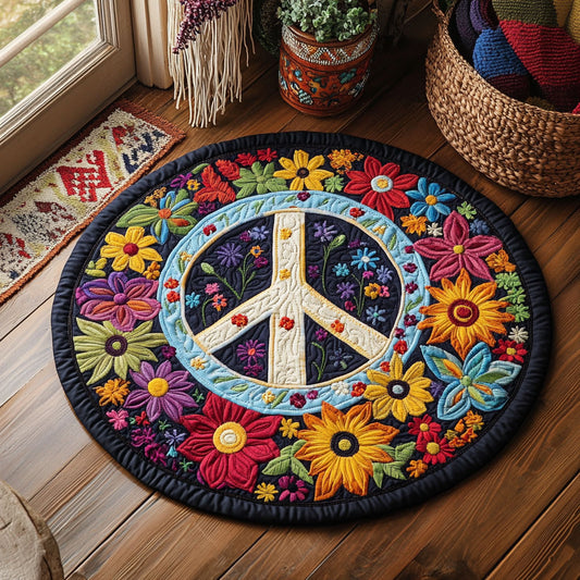 Floral Peace WY2204016CL Quilted Round Mat