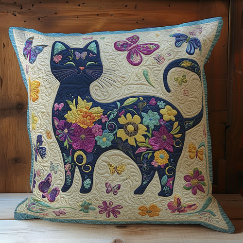 Cat In Flower Garden WY1102027CL Quilt Pillow Case