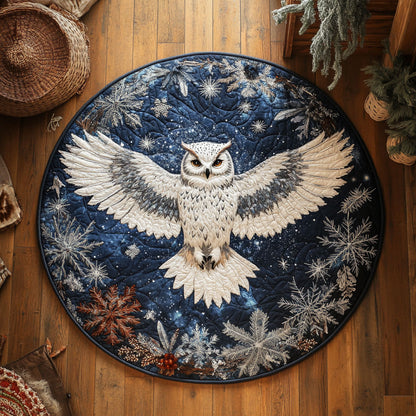 Snowflake Owl WY1006024CL Quilted Round Mat