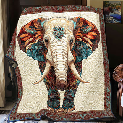 Vintage Elephant Portrait WY0801075CL Quilt