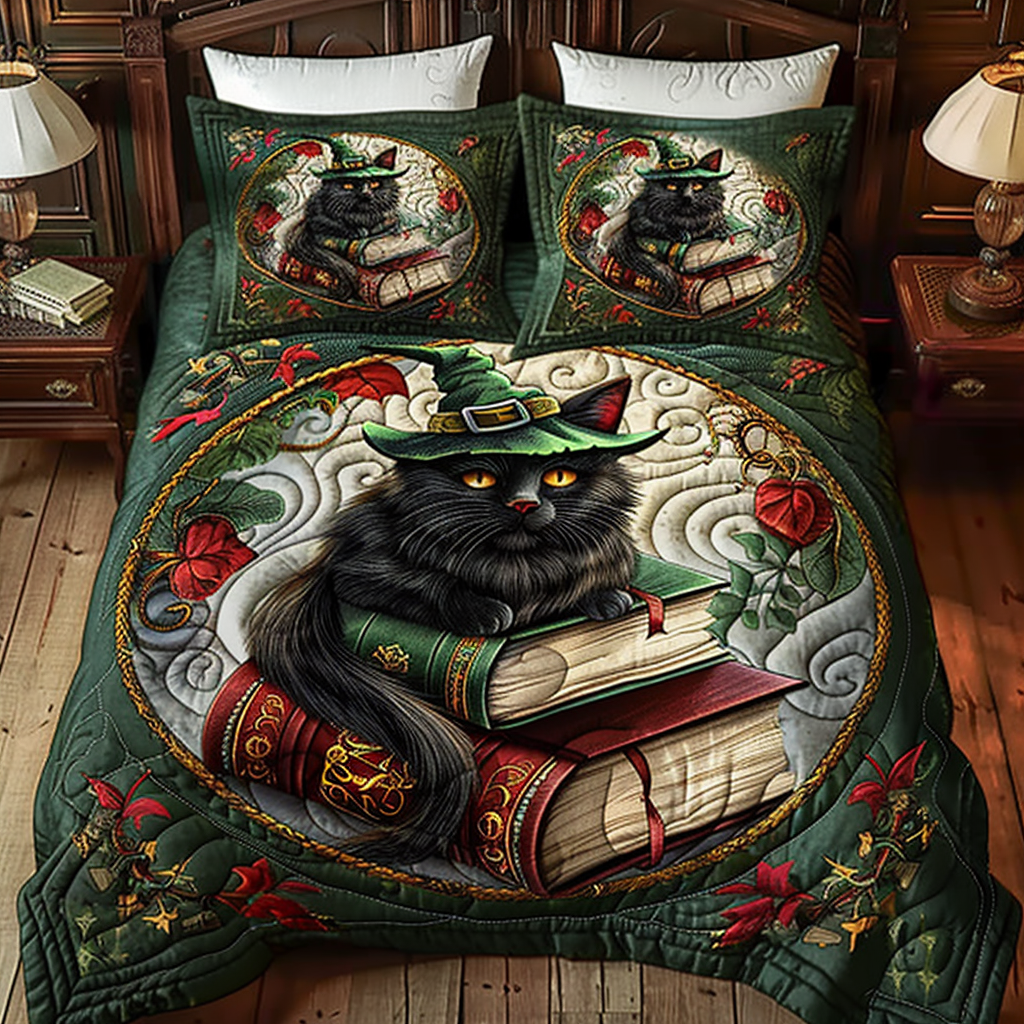 Witch Cat In Book WY1001098CL Duvet Cover Set