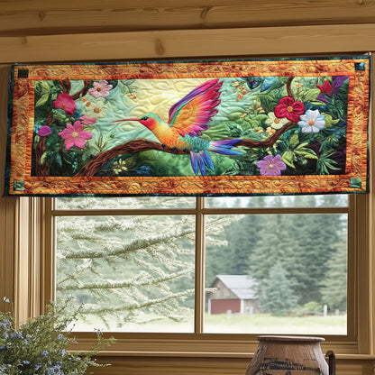 Hummingbird Garden WY2105059CL Quilted Valance