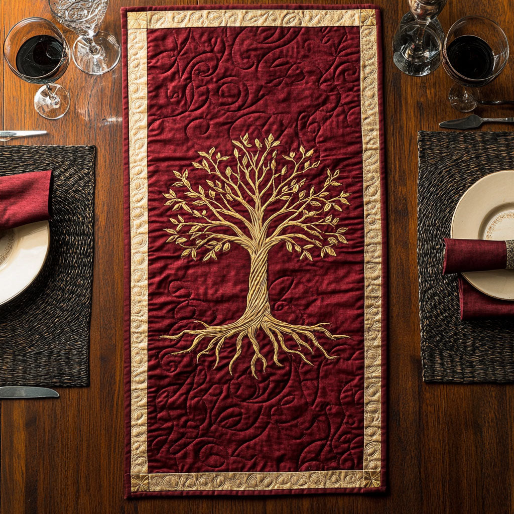 Red Elegant CP2305011CL Quilted Table Runner