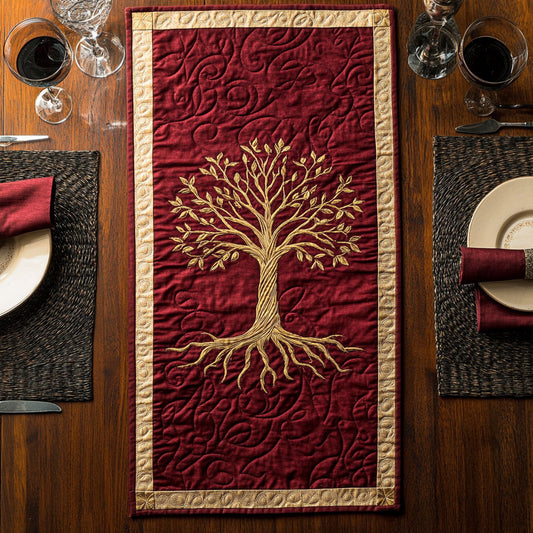 Red Elegant CP2305011CL Quilted Table Runner