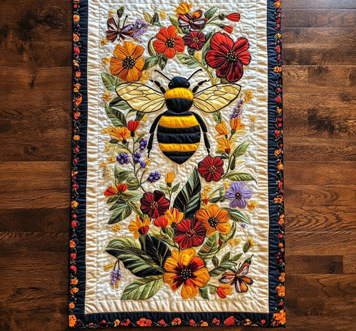 Floral Wings Bee WP2304029CL Quilted Table Runner
