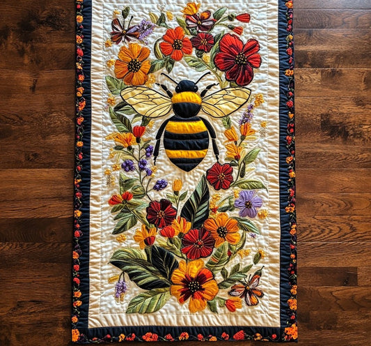 Floral Wings Bee WP2304029CL Quilted Table Runner