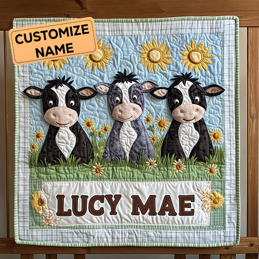 Sunny Moo CP2607005CL Personalized Baby Quilt