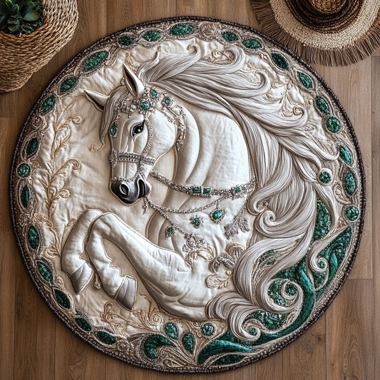 Gemstone Horse WY3005039CL Quilted Round Mat
