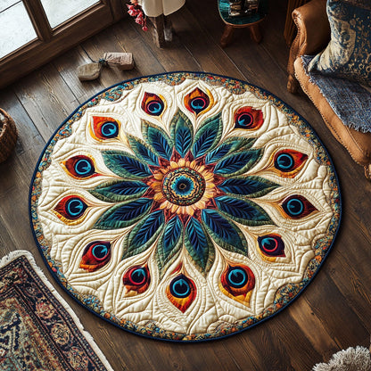 Peacock Bloom CP1508027CL Quilted Round Mat