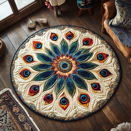 Peacock Bloom CP1508027CL Quilted Round Mat