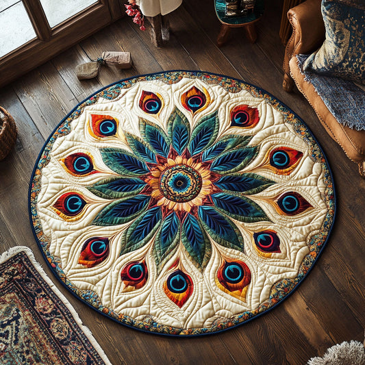 Peacock Bloom CP1508027CL Quilted Round Mat