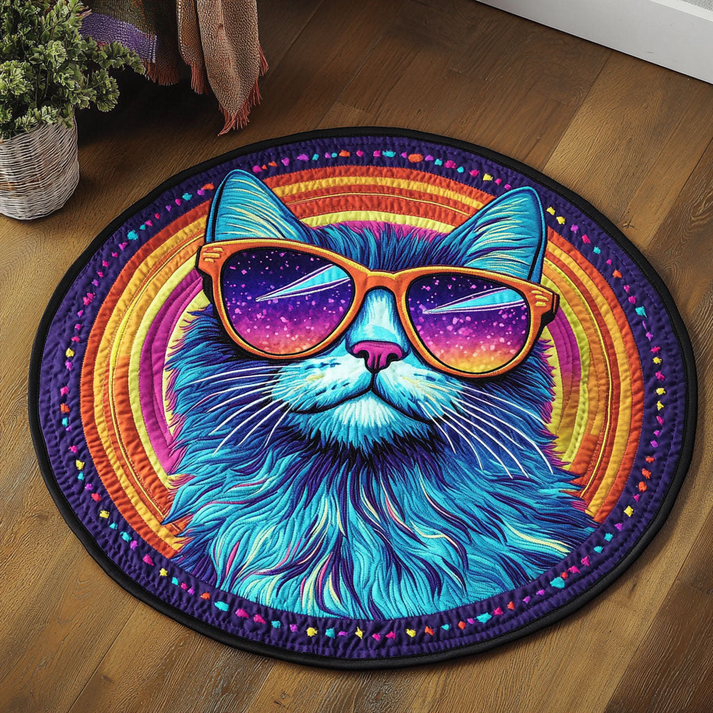 Retro Cat CQ0606017CL Quilted Round Mat