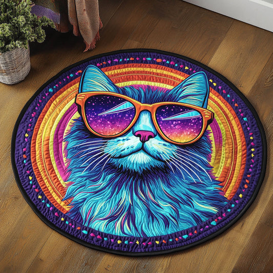Retro Cat CQ0606017CL Quilted Round Mat