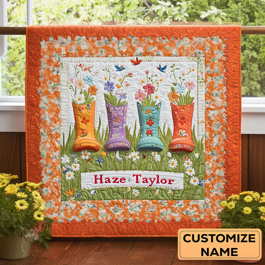 Garden Boots WN2407032CL Personalized Baby Quilt
