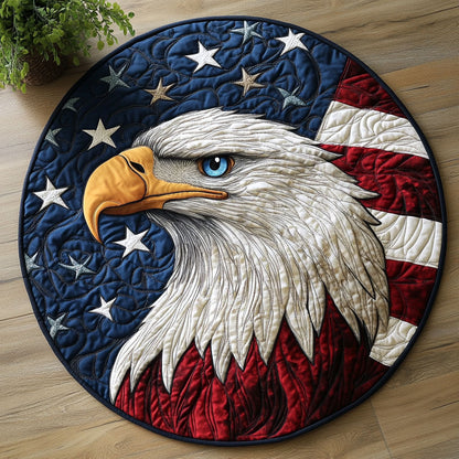 Patriotic Eagle CW2205393CL Quilted Round Mat