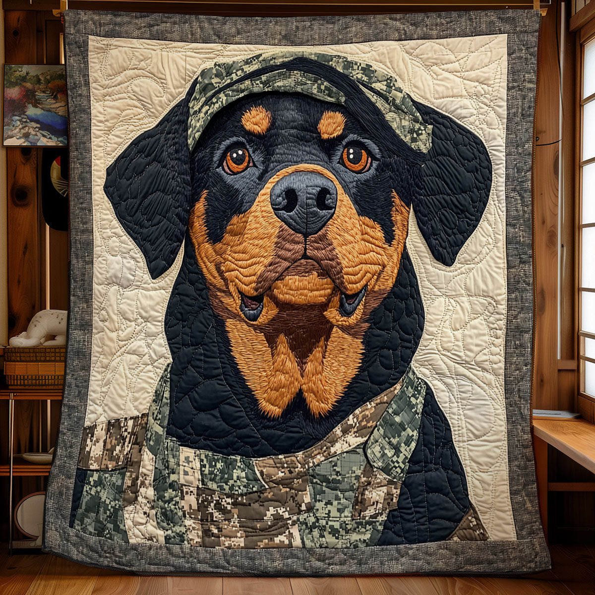 Military Rottweiler WX0601027CL Quilt