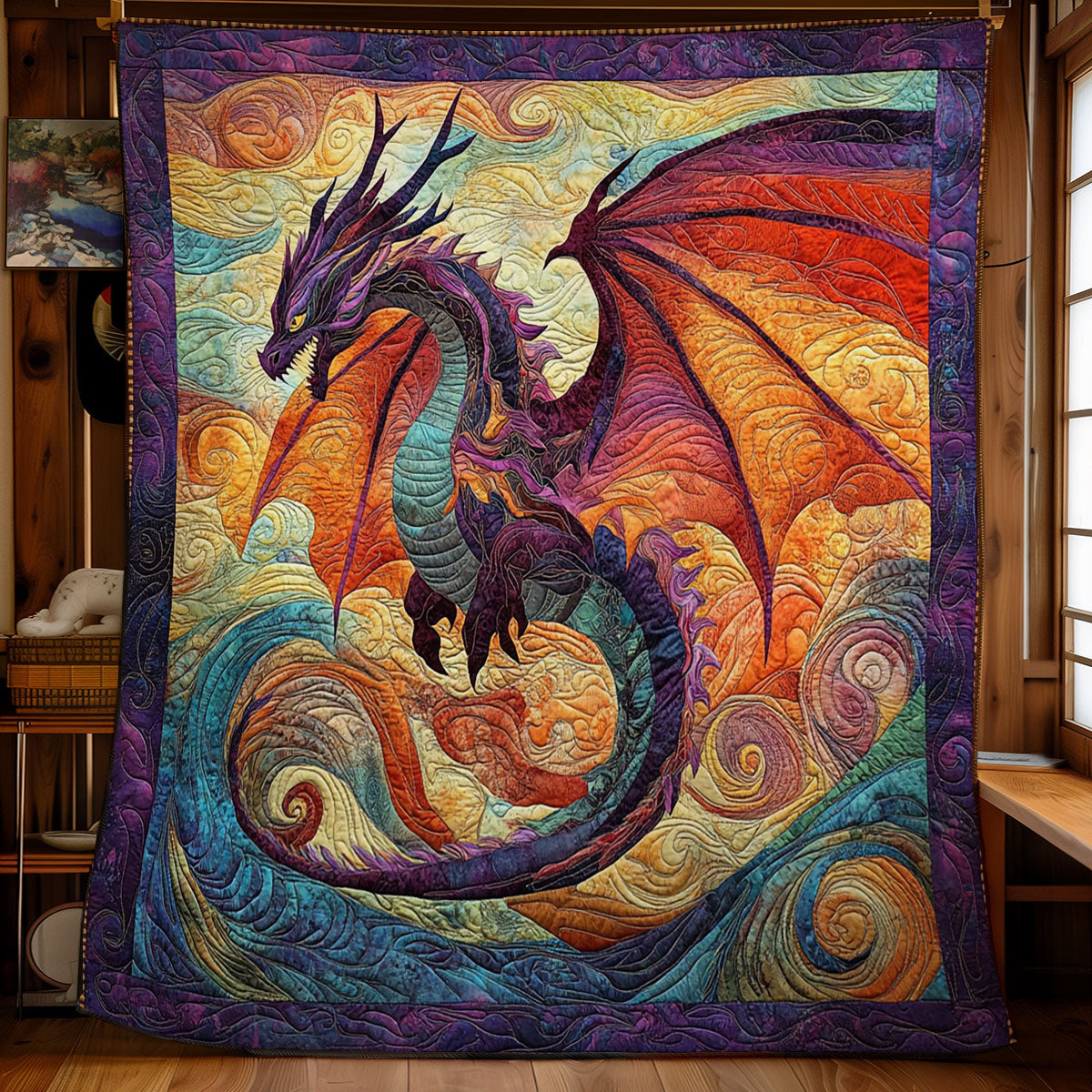 Mystic Dragon Abstract WY0602169CL Quilt