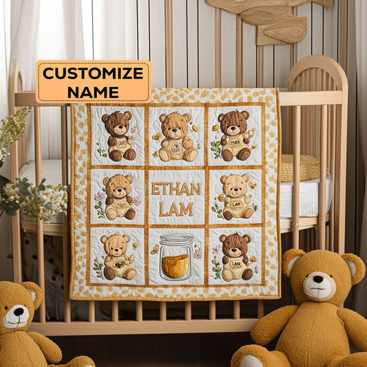 Sweet As Honey WY2807028CL Personalized Baby Quilt